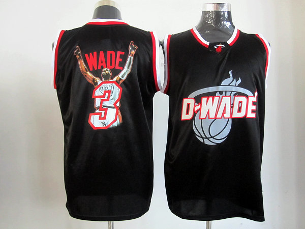 NBA Miami Heat 3 Dwyane Wade Notorious Fashion Black Jersey